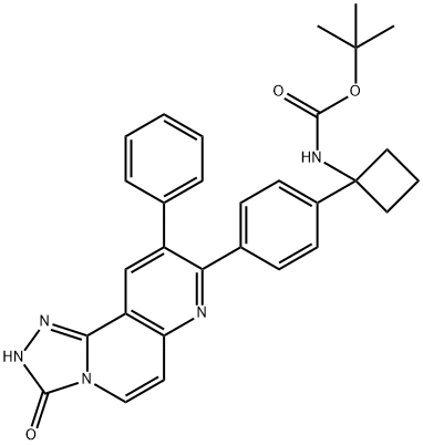 tert-butyl 1-(4-(3-hydroxy-9-phenyl-[1,2,4]triazolo[3,4-f][1,6]naphthyridin-8-yl)phenyl)cyclobutylcarbamate Structure