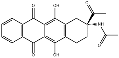 Acetamide, N-[(2R)-2-acetyl-1,2,3,4,6,11-hexahydro-5,12-dihydroxy-6,11-dioxo-2-naphthacenyl]- Structure