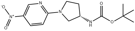 (S)-tert-Butyl 1-(5-nitropyridin-2-yl)pyrrolidin-3-ylcarbamate Struktur