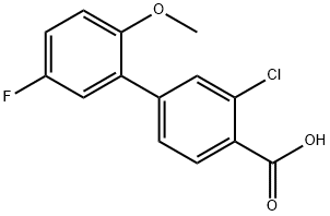 2-CHLORO-4-(5-FLUORO-2-METHOXYPHENYL)BENZOIC ACID 化学構造式