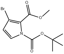 3-Bromo-pyrrole-1,2-dicarboxylic acid 1-tert-butyl ester 2-methyl ester Struktur
