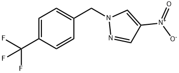 4-nitro-1-{[4-(trifluoromethyl)phenyl]methyl}-1H-pyrazole Struktur