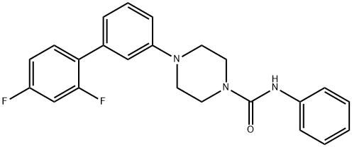 1-Piperazinecarboxamide, 4-(2',4'-difluoro[1,1'-biphenyl]-3-yl)-N-phenyl,1143577-65-4,结构式