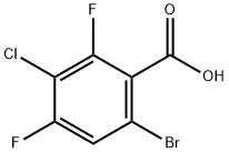 6-溴-3-氯-2,4-二氟苯甲酸, 1160573-21-6, 结构式