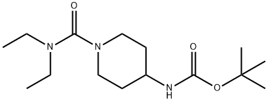 tert-Butyl 1-(diethylcarbamoyl)piperidin-4-ylcarbamate Structure