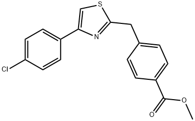 Benzoic acid, 4-[[4-(4-chlorophenyl)-2-thiazolyl]methyl]-, methyl ester 结构式