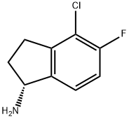 (1R)-4-CHLORO-5-FLUORO-2,3-DIHYDRO-1H-INDEN-1-AMINE 化学構造式