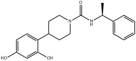 (S)-4-(2,4-dihydroxyphenyl)-N-(1-phenylethyl)piperidine-1-carboxamide Structure