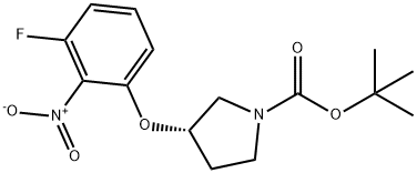 (S)-tert-Butyl 3-(3-fluoro-2-nitrophenoxy)pyrrolidine-1-carboxylate Struktur