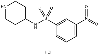 3-ニトロ-N-(ピペリジン-4-イル)ベンゼンスルホンアミド塩酸塩 化学構造式