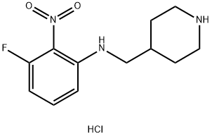 3-Fluoro-2-nitro-N-(piperidin-4-ylmethyl)aniline hydrochloride Structure