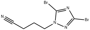 4-(3,5-dibromo-1H-1,2,4-triazol-1-yl)butanenitrile 化学構造式