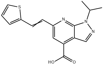 1-Isopropyl-6-(2-thiophen-2-yl-vinyl)-1H-pyrazolo[3,4-b]pyridine-4-carboxylic acid|