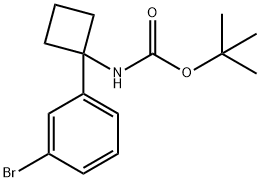 TERT-ブチル N-[1-(3-ブロモフェニル)シクロブチル]カルバメート 化学構造式