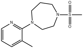 1-methanesulfonyl-4-(3-methylpyridin-2-yl)-1,4-diazepane, 1253527-77-3, 结构式