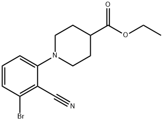 ethyl 1-(3-bromo-2-cyanophenyl)piperidine-4-carboxylate Struktur