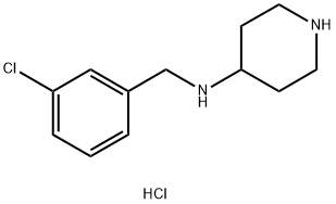 N-(3-CHLOROBENZYL)PIPERIDIN-4-AMINE HYDROCHLORIDE,1261231-44-0,结构式