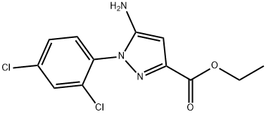 5-アミノ-1-(2,4-ジクロロフェニル)-1H-ピラゾール-3-カルボン酸エチル 化学構造式