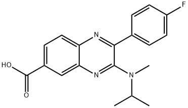 2-(4-fluorophenyl)-3-(isopropyl(methyl)amino)quinoxaline-6-carboxylic acid 化学構造式