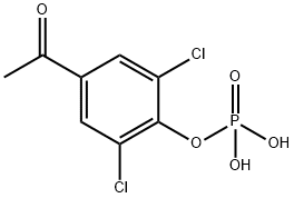 Ethanone, 1-[3,5-dichloro-4-(phosphonooxy)phenyl]-, 128041-09-8, 结构式