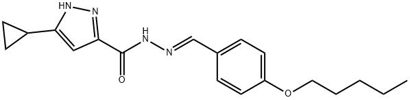 (E)-3-cyclopropyl-N-(4-(pentyloxy)benzylidene)-1H-pyrazole-5-carbohydrazide|