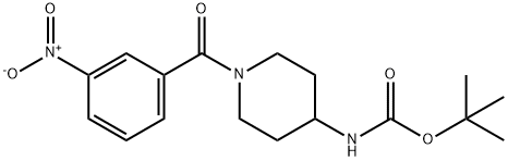tert-Butyl 1-(3-nitrobenzoyl)piperidin-4-ylcarbamate Structure