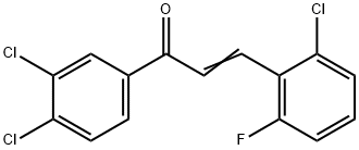 (2E)-3-(2-chloro-6-fluorophenyl)-1-(3,4-dichlorophenyl)prop-2-en-1-one 结构式