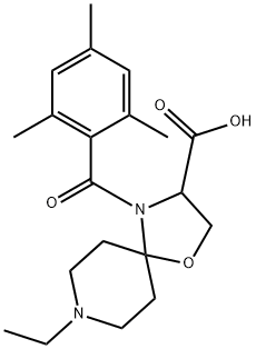 8-ethyl-4-(2,4,6-trimethylbenzoyl)-1-oxa-4,8-diazaspiro[4.5]decane-3-carboxylic acid Structure