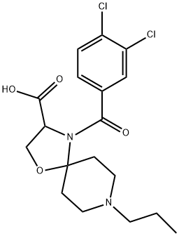 4-(3,4-dichlorobenzoyl)-8-propyl-1-oxa-4,8-diazaspiro[4.5]decane-3-carboxylic acid Structure