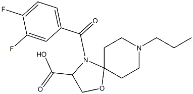 4-(3,4-difluorobenzoyl)-8-propyl-1-oxa-4,8-diazaspiro[4.5]decane-3-carboxylic acid, 1326813-21-1, 结构式