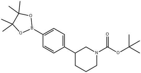 tert-butyl 3-(4-(4,4,5,5-tetramethyl-1,3,2-dioxaborolan-2-yl)phenyl)piperidine-1-carboxylate 结构式