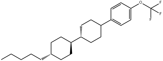 Benzene,1-[(trans,trans)-4'-pentyl[1,1'-
bicyclohexyl]-4-yl]-4-(trifluoromethoxy)- Structure