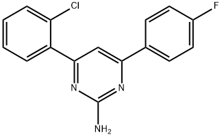 4-(2-chlorophenyl)-6-(4-fluorophenyl)pyrimidin-2-amine 化学構造式