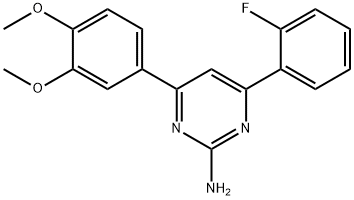 4-(3,4-dimethoxyphenyl)-6-(2-fluorophenyl)pyrimidin-2-amine Struktur
