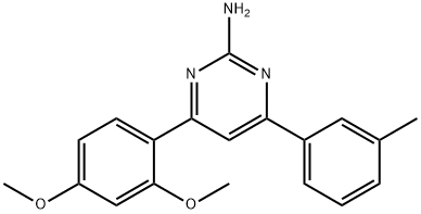 4-(2,4-dimethoxyphenyl)-6-(3-methylphenyl)pyrimidin-2-amine 结构式