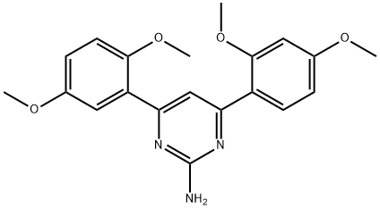 4-(2,4-dimethoxyphenyl)-6-(2,5-dimethoxyphenyl)pyrimidin-2-amine Struktur