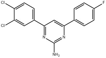 4-(3,4-dichlorophenyl)-6-(4-fluorophenyl)pyrimidin-2-amine Struktur