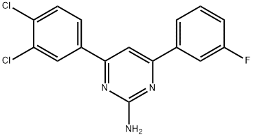 4-(3,4-dichlorophenyl)-6-(3-fluorophenyl)pyrimidin-2-amine Struktur