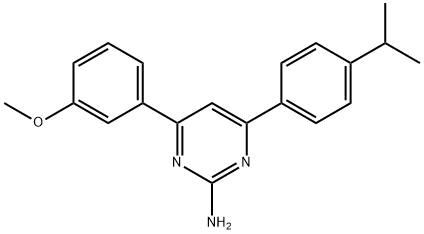 4-(3-methoxyphenyl)-6-[4-(propan-2-yl)phenyl]pyrimidin-2-amine 结构式