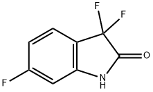 3,3,6-Trifluoro-1,3-dihydro-indol-2-one 化学構造式