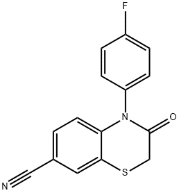 4-(4-FLUOROPHENYL)-3-OXO-3,4-DIHYDRO-2H-BENZO[B][1,4]THIAZINE-7-CARBONITRILE 化学構造式