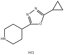 4-(5-Cyclopropyl-1,3,4-oxadiazol-2-yl)piperidine hydrochloride Structure