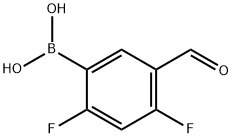 2,4-Difluoro-5-formylphenylboronic acid Struktur