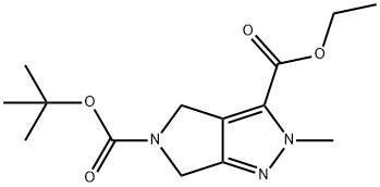 2-Methyl-2,6-Dihydro-4H-Pyrrolo[3,4-C]Pyrazole-3,5-Dicarboxylic Acid 5-Tert-Butyl Ester 3-Ethyl Ester Structure