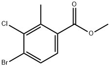 4-溴-3-氯-2-甲基苯甲酸甲酯 结构式