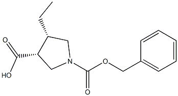 (3R,4S)-1-[(benzyloxy)carbonyl]-4-ethylpyrrolidine-3-carboxylic acid Struktur