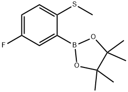 5-氟-2-(甲硫基)苯基硼酸频哪醇酯, 1428532-52-8, 结构式