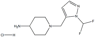 1-[[2-(difluoromethyl)pyrazol-3-yl]methyl]piperidin-4-amine:hydrochloride,1431964-14-5,结构式