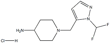 1-[[2-(difluoromethyl)pyrazol-3-yl]methyl]piperidin-4-amine:hydrochloride Structure