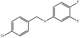 1-クロロ-4-[(3,4-ジフルオロフェニル)スルファニルメチル]ベンゼン 化学構造式